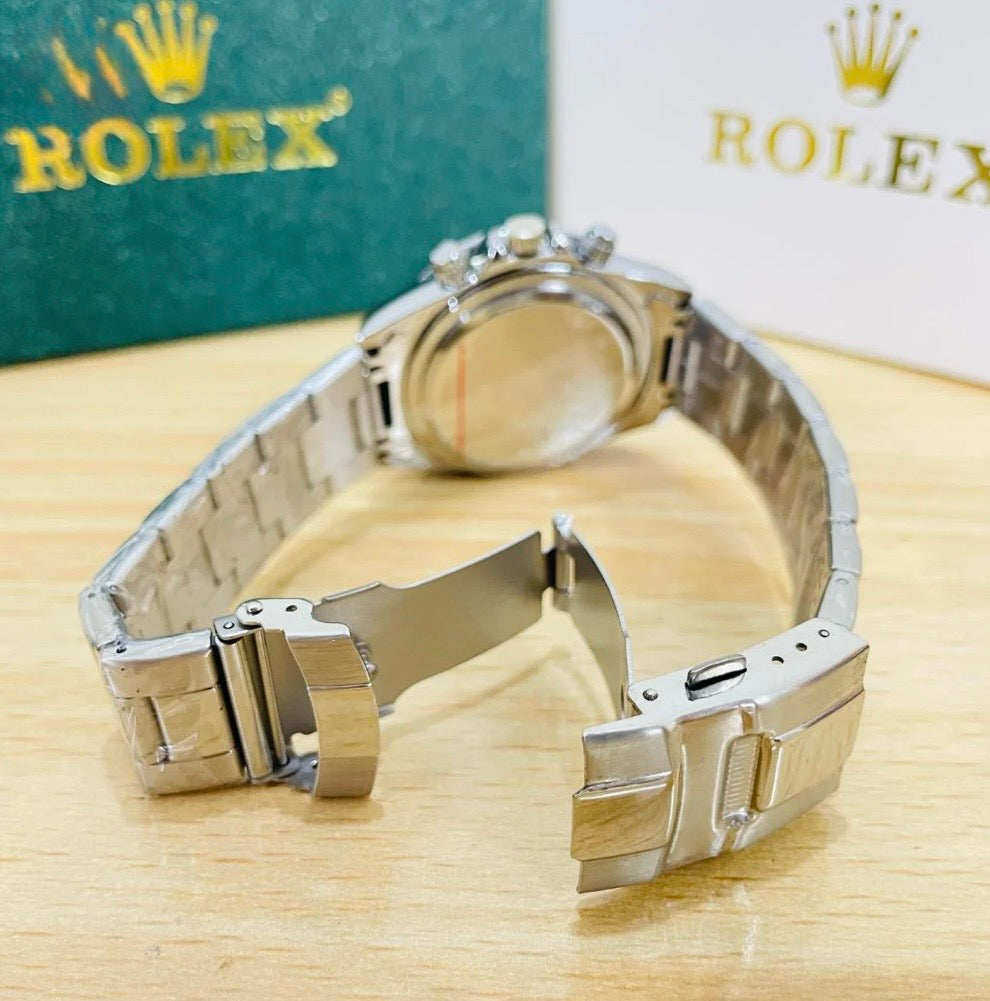 Rolex Daytona - Oyster Chain - Silver (Black)