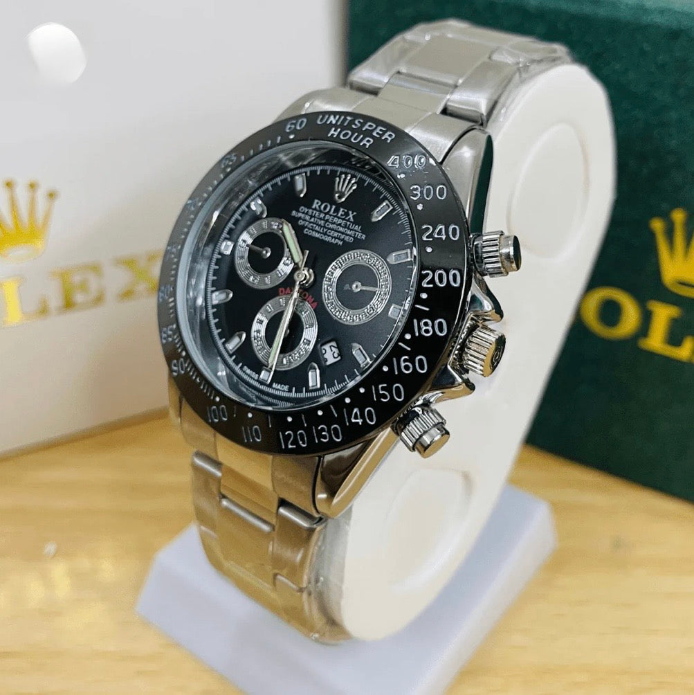 Rolex Daytona - Oyster Chain - Silver (Black)