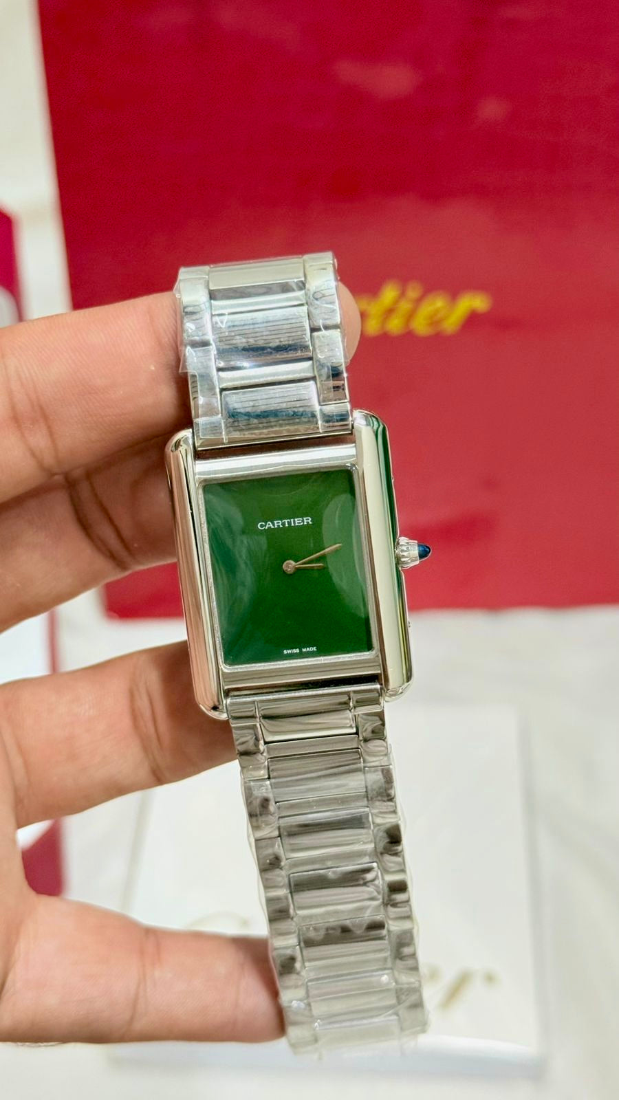 Cartier Tank Must(Green lacquered dial) Clone'
